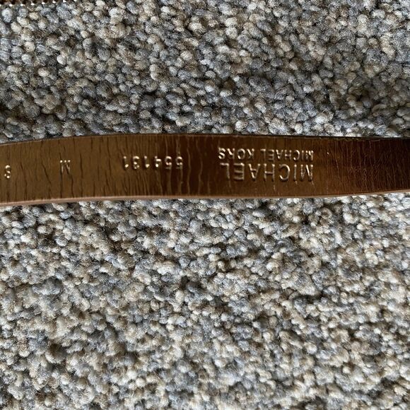 Michael Kors Belt Bag Brown Leather MK Logo 8x5" Gold Chain Travel Glam Designer - Picture 9 of 10